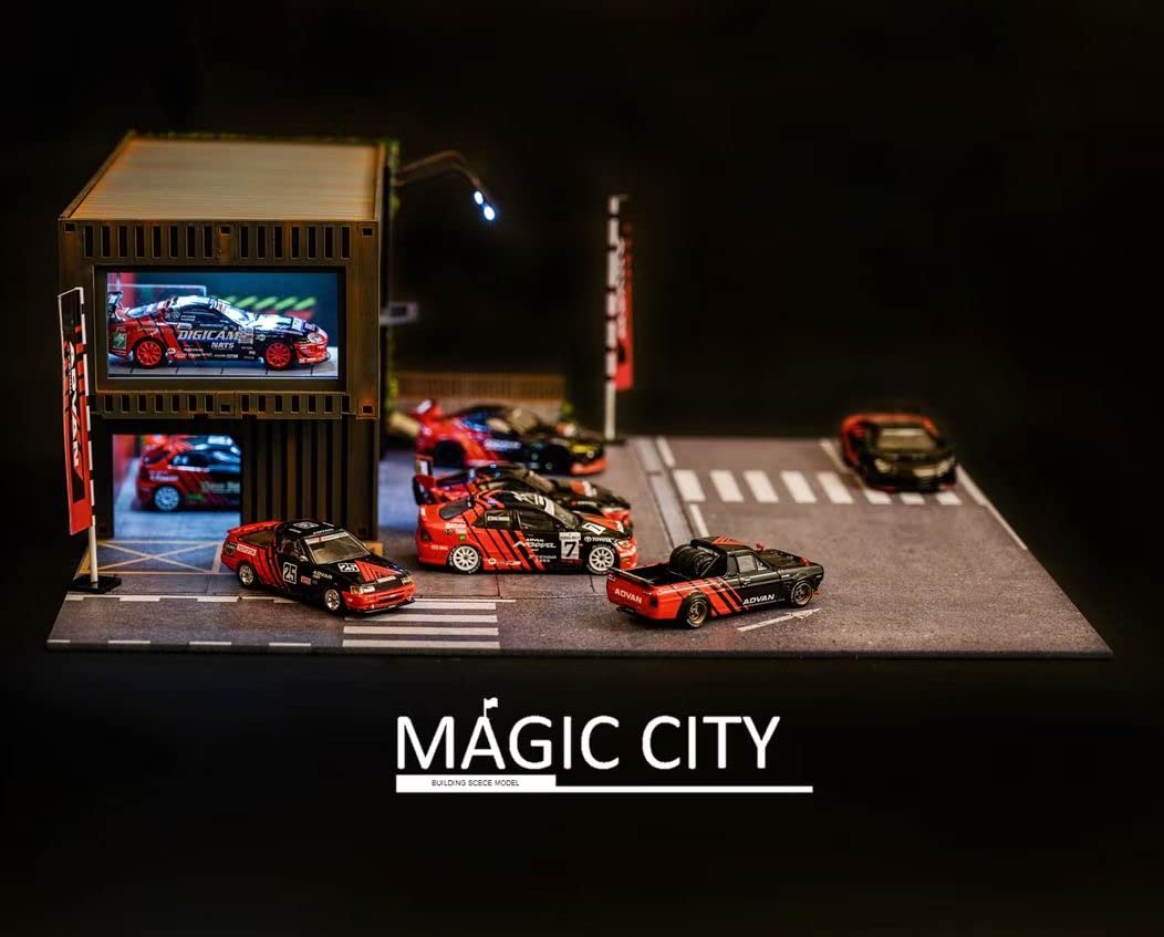 Amazon | 1/64 光る ジオラマ MAGIC CITY アドバン ガレージ advan